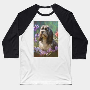 Petit Bassett Griffon Vendeen Dog in Flower Garden Card Baseball T-Shirt